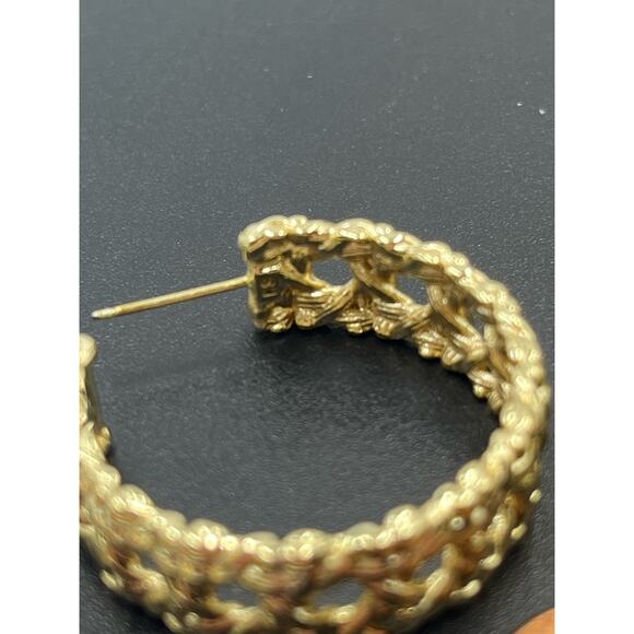 Kendra Scott NATALIE‎ Gold Plated Rattan Open Woven Looking Hoop Earrings - Picture 8 of 11